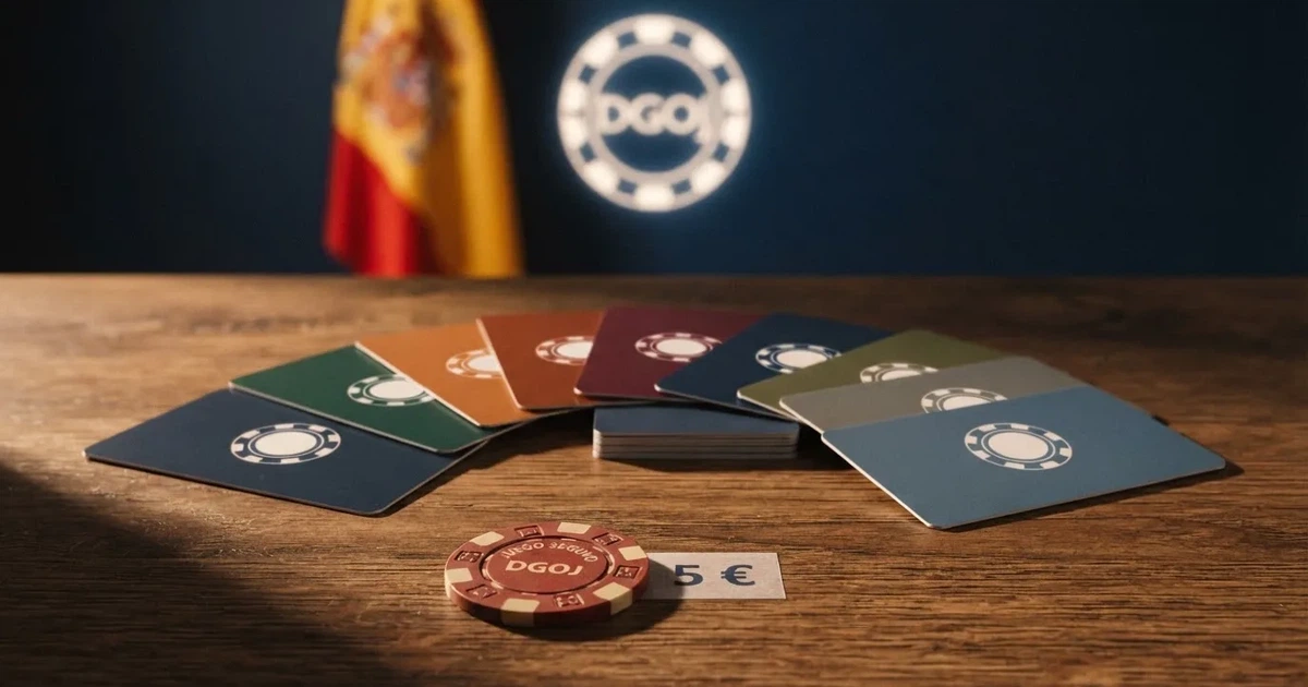 Comparativa de fichas de casino con licencia DGOJ sobre un fondo sobrio con los colores del regulador español