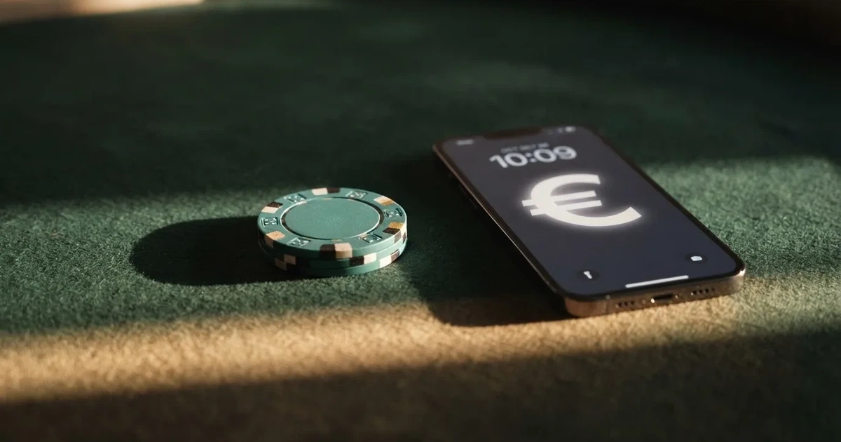 Cartera digital con el logotipo de Cardano (ADA) sobre la pantalla de un casino online, mostrando la interfaz de depósito con el importe en ADA