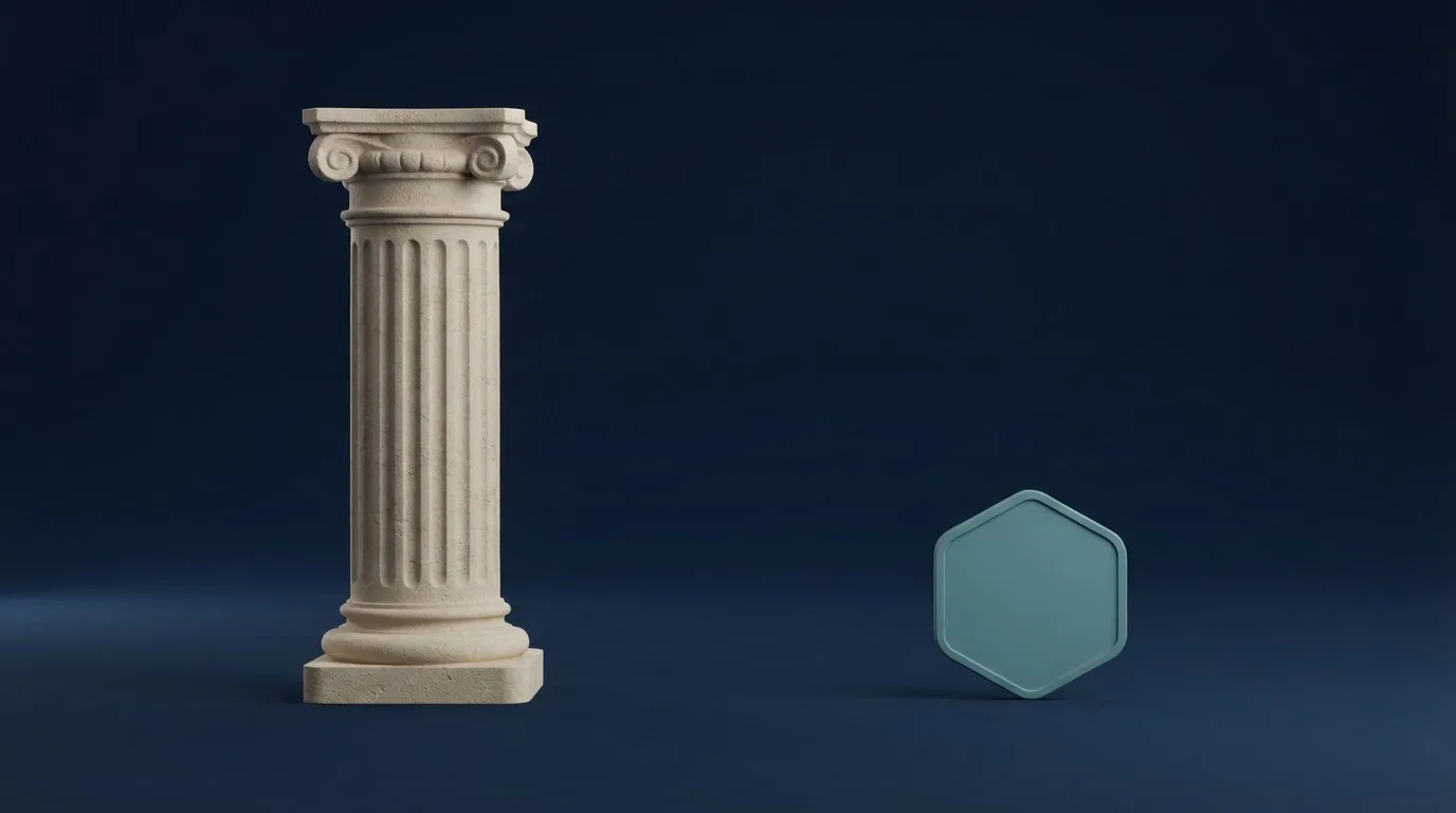 Fachada del edificio de la DGOJ en Madrid con el logotipo de Cardano en contraste, simbolizando la separación entre el regulador español y el pago con criptomonedas
