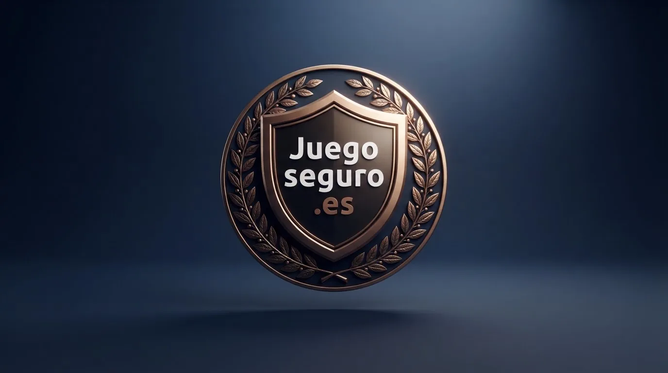Sello o distintivo oficial de la Dirección General de Ordenación del Juego visible en el pie de página de un casino online español con el texto «Juego seguro» y el dominio .es